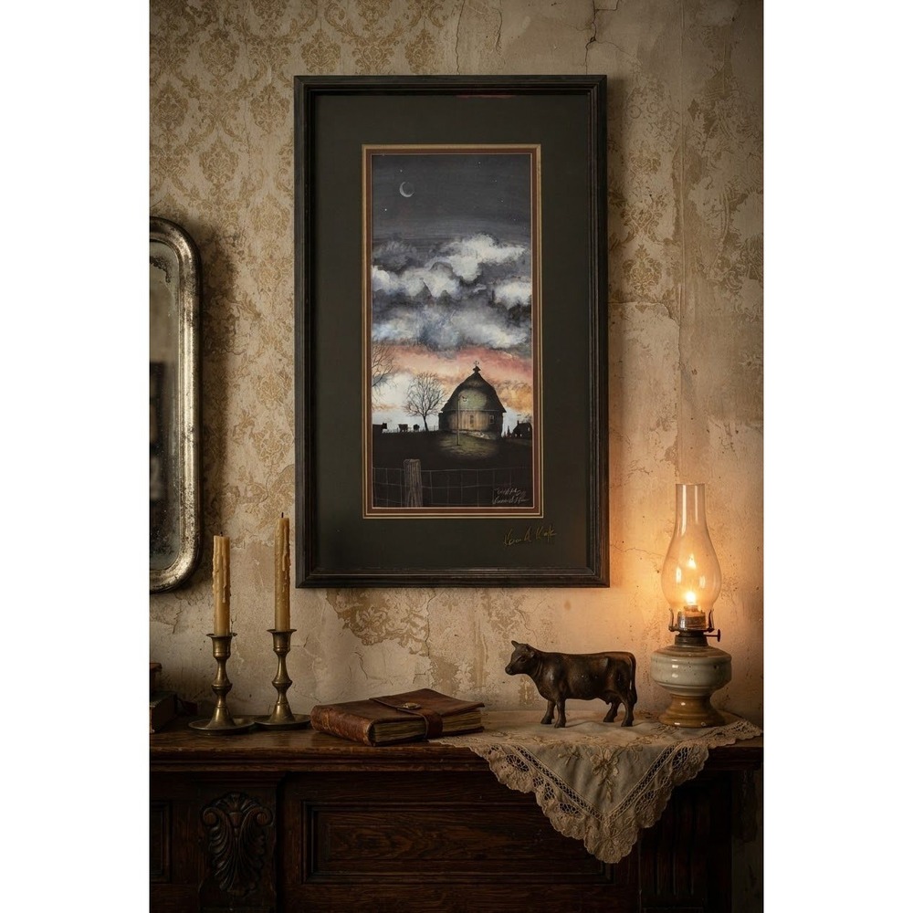 Kevin A Katz Clouds Divide the Night Signed Numbered Framed Art 28x18 Barn Print